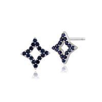 9ct white gold 019ct blue sapphire star stud earrings