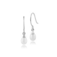 9ct White Gold 1.60ct Freshwater Pearl Drop Earrings