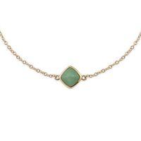 9ct yellow gold cushion green jade bracelet