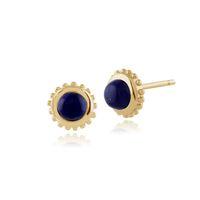 9ct Yellow Gold 0.40ct Lapis Lazuli Single Stone Stud Earrings