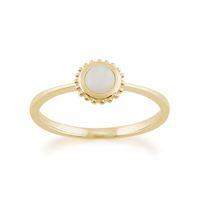 9ct Yellow Gold Round 0.17ct Opal Ring