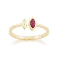 9ct Yellow Gold 0.15ct Ruby Ring