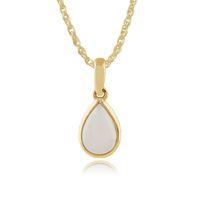 9ct Yellow Gold 0.25ct Opal Pear Framed Pendant on Chain