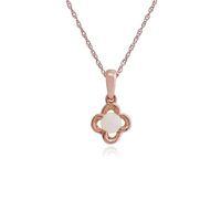 9ct rose gold 013ct opal floral pendant on 45cm chain