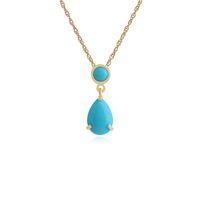 9ct yellow gold 122ct turquoise pendant on 45cm chain