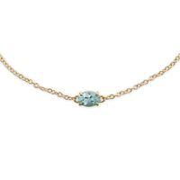 9ct Yellow Gold 0.39ct Aquamarine 19cm Bracelet