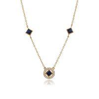 9ct Yellow Gold 1.03ct Sapphire & Diamond Necklace