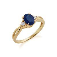 9ct Yellow Gold 1.11ct Sapphire & Diamond Ring