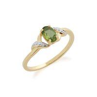 9ct Yellow Gold 0.51ct Peridot & Diamond Ring