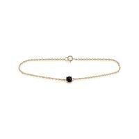 9ct Yellow Gold 0.66ct Black Onyx 19cm Bracelet