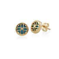 9ct Yellow Gold 0.64ct Turquoise Stud Earrings