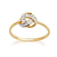 9ct Yellow Gold Diamond Love Knot Ring