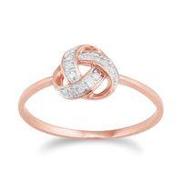 9ct Rose Gold Diamond Love Knot Ring