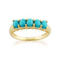 9ct yellow gold 061ct turquoise half eternity ring