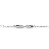 9ct White Gold Diamond Swirl 19cm Bracelet