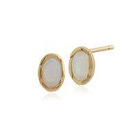9ct Yellow Gold 0.30ct Opal Oval Stud Earrings
