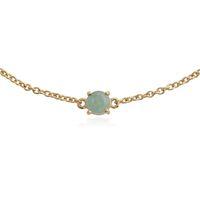 9ct yellow gold 050ct green jade 19cm bracelet