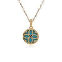 9ct yellow gold 150ct turquoise pendant on 45cm chain