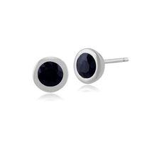 9ct white gold framed round 077ct sapphire stud earrings