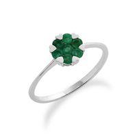 9ct white gold 038ct emerald floral cluster ring