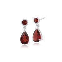 9ct white gold 333ct garnet drop earrings