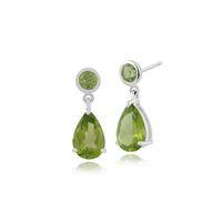 9ct White Gold 2.90ct Peridot Drop Earrings