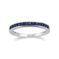 9ct White Gold 0.42ct Sapphire Half Eternity Ring