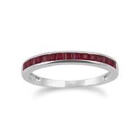 9ct White Gold 0.46ct Ruby Half Eternity Ring