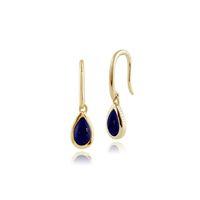 9ct Yellow Gold 0.26ct Lapis Lazuli Single Stone Drop Earrings