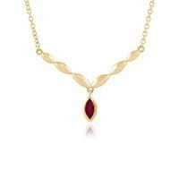 9ct Yellow Gold 0.15ct Ruby 45cm Necklace
