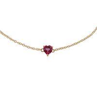 9ct Yellow Gold 0.60ct Pink Topaz Heart 19cm Bracelet
