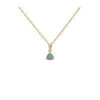 9ct Yellow Gold 0.45ct Green Jade 3 Claw Set Triangle Pendant on 45cm Chain