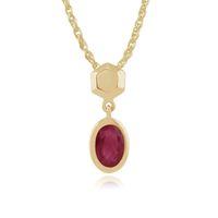 9ct yellow gold 063ct ruby pendant on 45cm chain