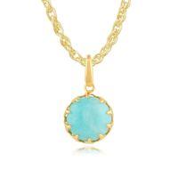 9ct yellow gold amazonite calo pastel pendant on chain