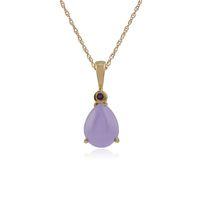 9ct Yellow Gold 1.88ct Lavender Jade & Amethyst Pendant on Chain