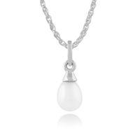 9ct white gold 080ct freshwater pearl pendant on chain