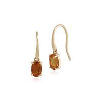 9ct yellow gold 080ct citrine drop earrings