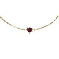 9ct Yellow Gold 0.57ct Rhodolite Garnet Heart 19cm Bracelet