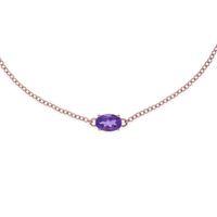 9ct rose gold amethyst 19cm bracelet