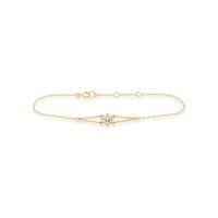 9ct Yellow Gold 0.03ct Diamond Floral 19cm Bracelet