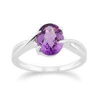 9ct white gold 135ct natural amethyst classic single stone style ring