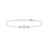 9ct white gold 004ct diamond star 19cm bracelet