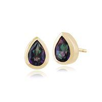 9ct Yellow Gold 1.04ct Mystic Green Topaz Stud Earrings