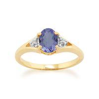 9ct yellow gold 069ct tanzanite diamond ring