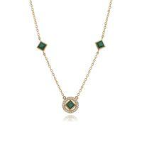 9ct Yellow Gold 0.81ct Emerald & Diamond Necklace