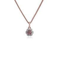 9ct Rose Gold 0.18ct Morganite & Diamond Floral Pendant on 45cm Chain