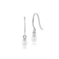 9ct White Gold 0.77ct Freshwater Pearl Drop Earrings
