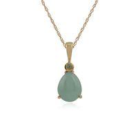 9ct Yellow Gold 1.88ct Green Jade & Peridot Pendant on Chain