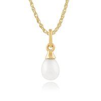 9ct Yellow Gold 0.80ct Freshwater Pearl Pendant on Chain