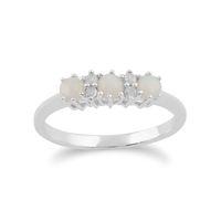 9ct white gold 026ct opal diamond ring